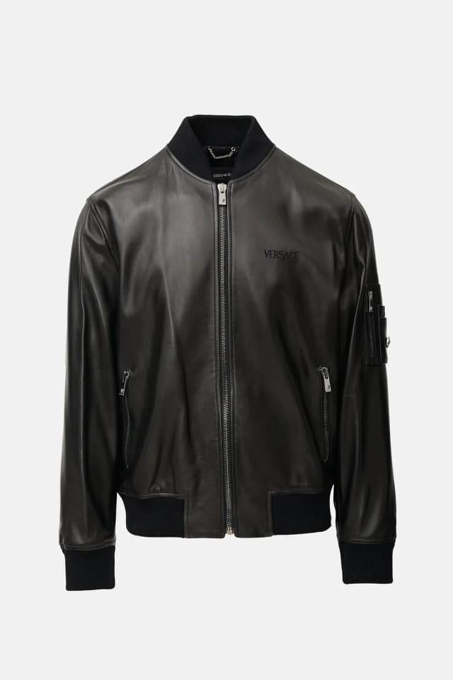 Versace Leather Bomber Jacket in Leather from VSP Consignment, photo 1 of 1
