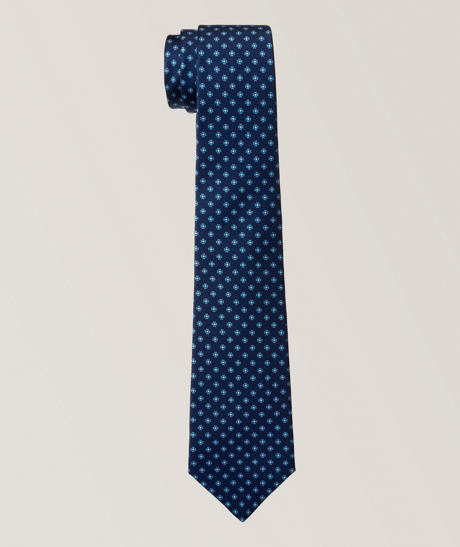 Kiton Micro-Floral Silk Tie in Blue Silk & Silk Blends, image 1 of 1 from Harry Rosen