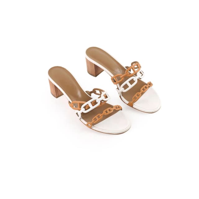 Hermès Tandem Sandals Shoes Size 40 in Leather from The Purse Affair, photo 1 of 1