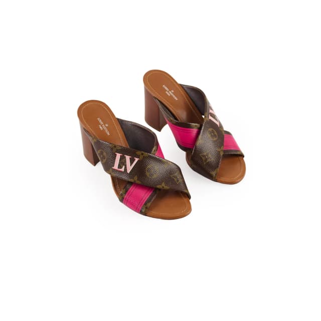 Louis Vuitton Panorama Slide Mule Monogram Size 37.5 in Canvas from The Purse Affair, photo 1 of 1