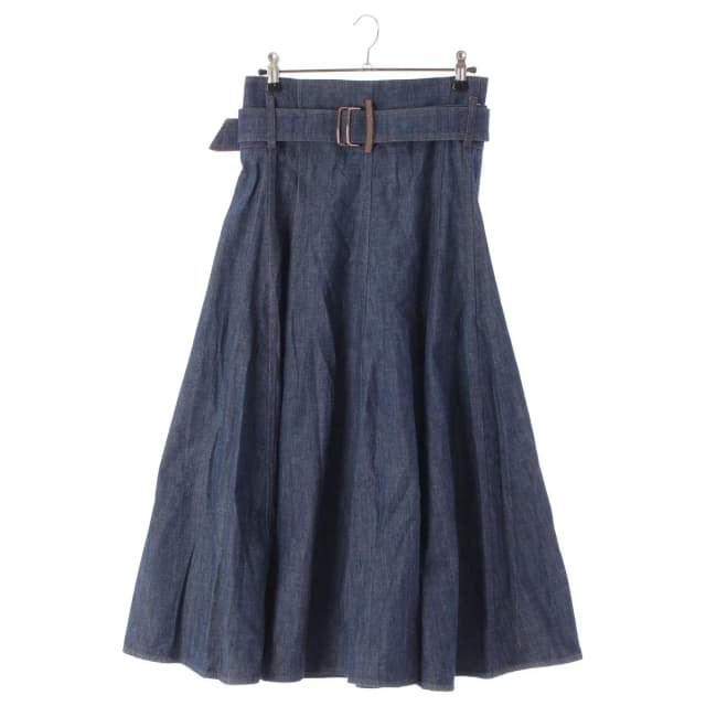 Brunello Cucinelli Denim Monile Bijou Flare Skirt with Belt Blue 38 in Blue Denim from The Reluxe, photo 1 of 1