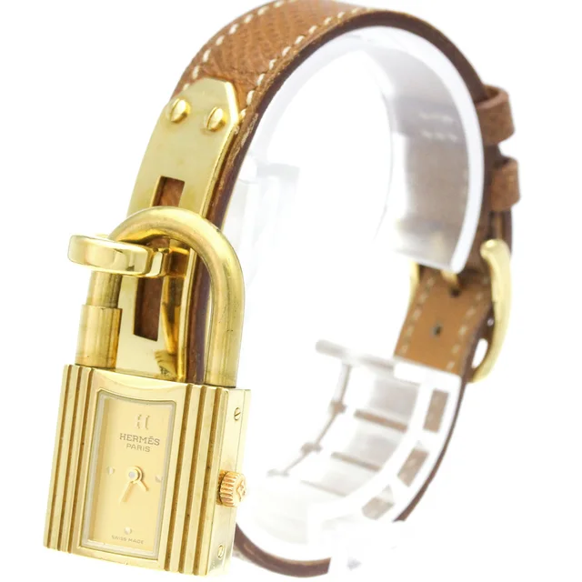 Hermès Kelly Watch Gold Plated Leather Quartz Ladies Watch in Gold Leather from Elady, photo 1 of 1