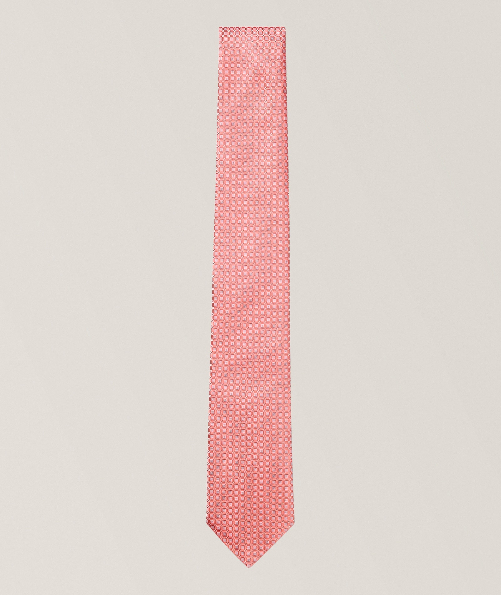 BOSS Jacquard Square Silk-Blend Tie in Pink, image 1 of 1 from Harry Rosen