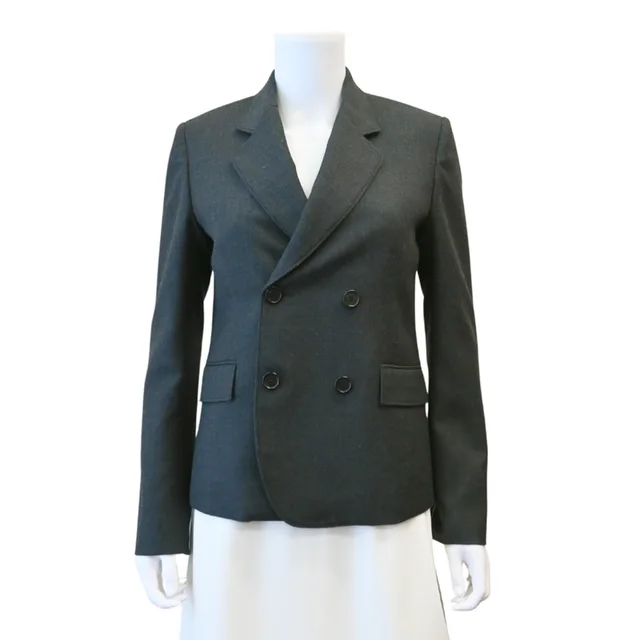 Loewe Charcoal Grey Wool Twill Double-Breasted Blazer in Grey Wool from Clotheshorse Anonymous, photo 1 of 1