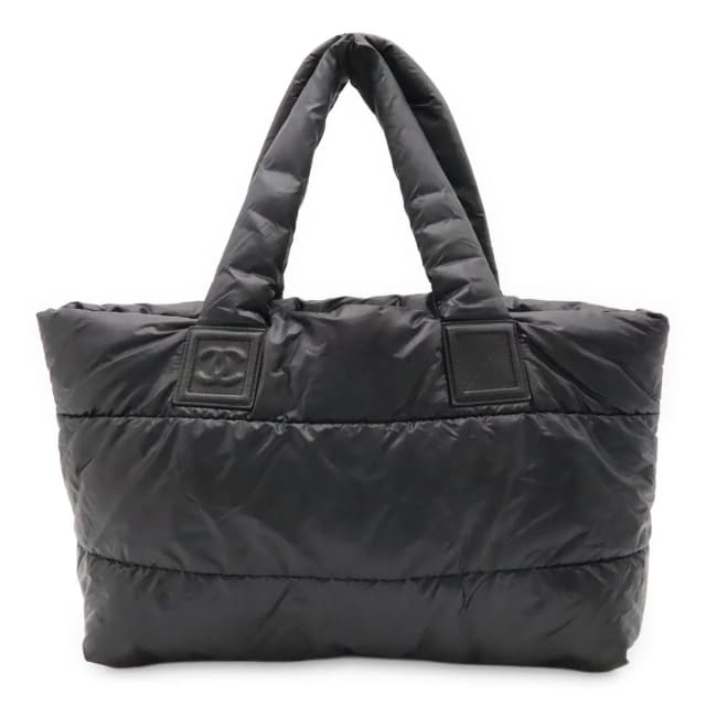 Chanel Coco Cocoon Tote GM Shoulder Bag CC Logo Nylon Leather Black Bordeaux in Black Nylon from The Reluxe, photo 1 of 1