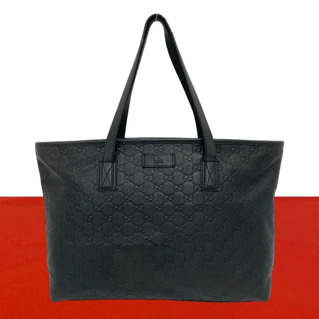 Gucci Guccissima Leather Tote Shoulder Bag Business Black in Black Leather from The Reluxe, photo 1 of 1