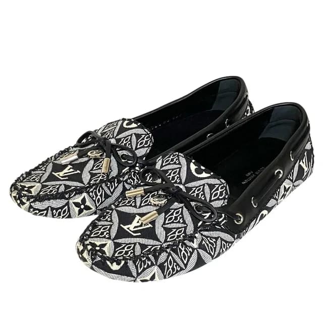 Louis Vuitton Gloria Line Jacquard Driving Shoes Loafers Black 36.5 in Black from The Reluxe, photo 1 of 1
