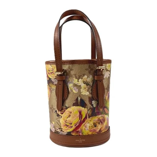 Louis Vuitton Shoulder Bag Nano Bucket Leather Gold in Gold Leather from The Reluxe, photo 1 of 1