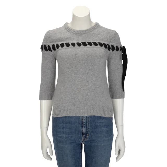 Fendi Ribbon Detail Sweater S in Grey Cashmere from Blue Spinach, photo 1 of 1
