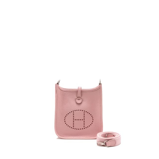 Hermès Mini Evelyne Clemence Rose sakura SHW Stamp K in Pink Clemence leather from EMIER, photo 1 of 1