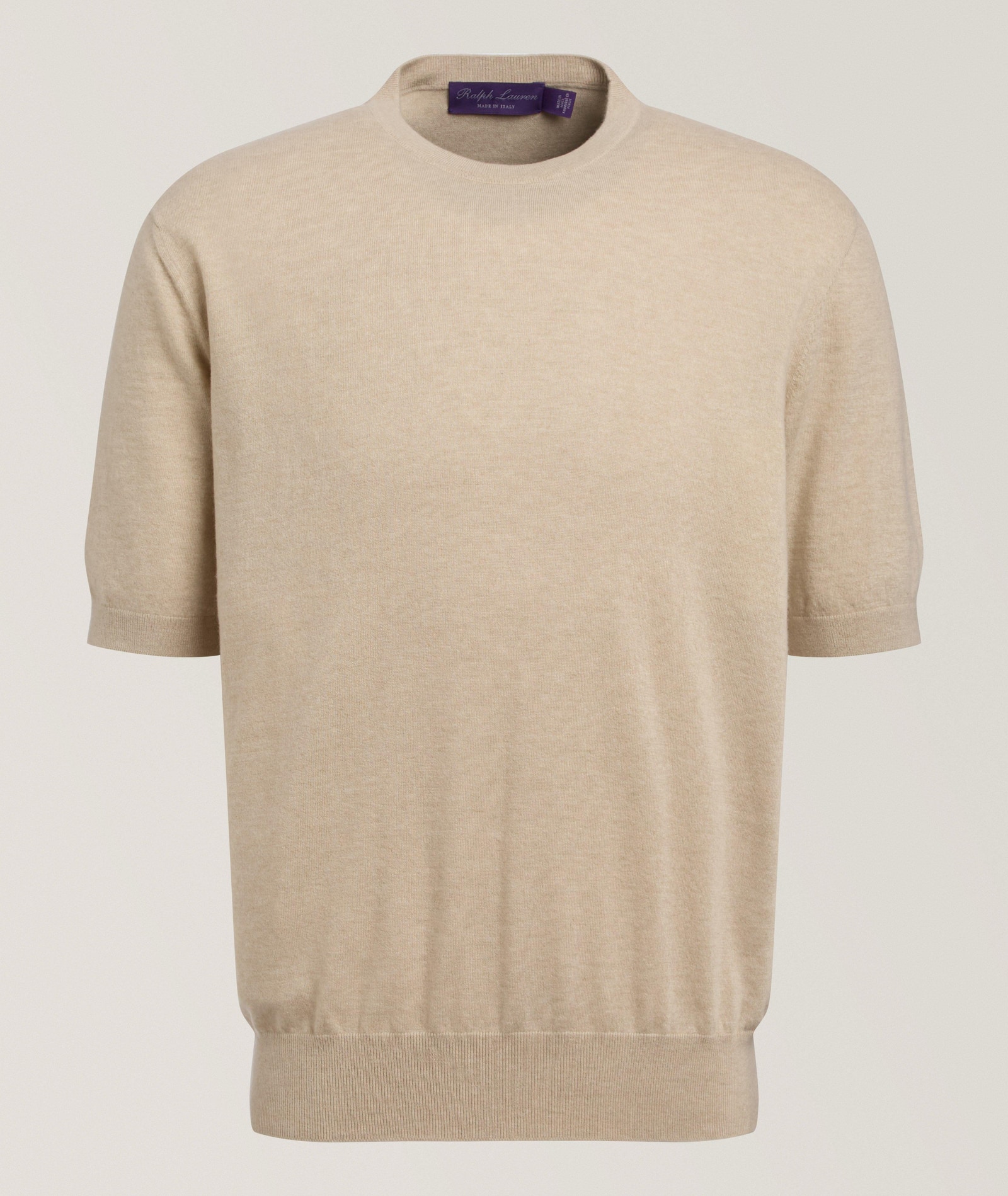Ralph Lauren Purple Label Cashmere Jersey Knit T-Shirt in Beige Cashmere & Cashmere Blends, image 1 of 1 from Harry Rosen