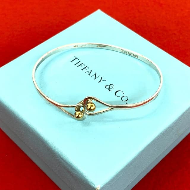 Tiffany & Co. Vintage Hook Eye Heart Bangle Silver Bracelet in Silver from The Reluxe, photo 1 of 1