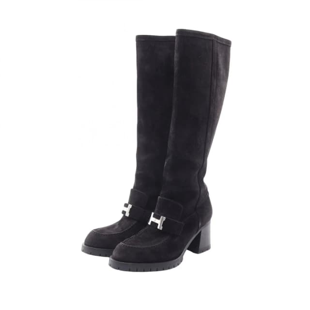Hermès Boots Folie Long Black Suede in Black Suede from The Reluxe, photo 1 of 1