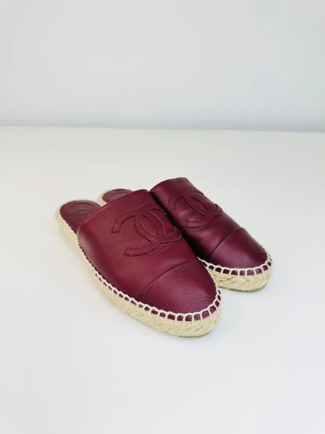 Chanel Leather Espadrille Mules - Size 36 in Leather from Edit Second Hand, photo 1 of 1