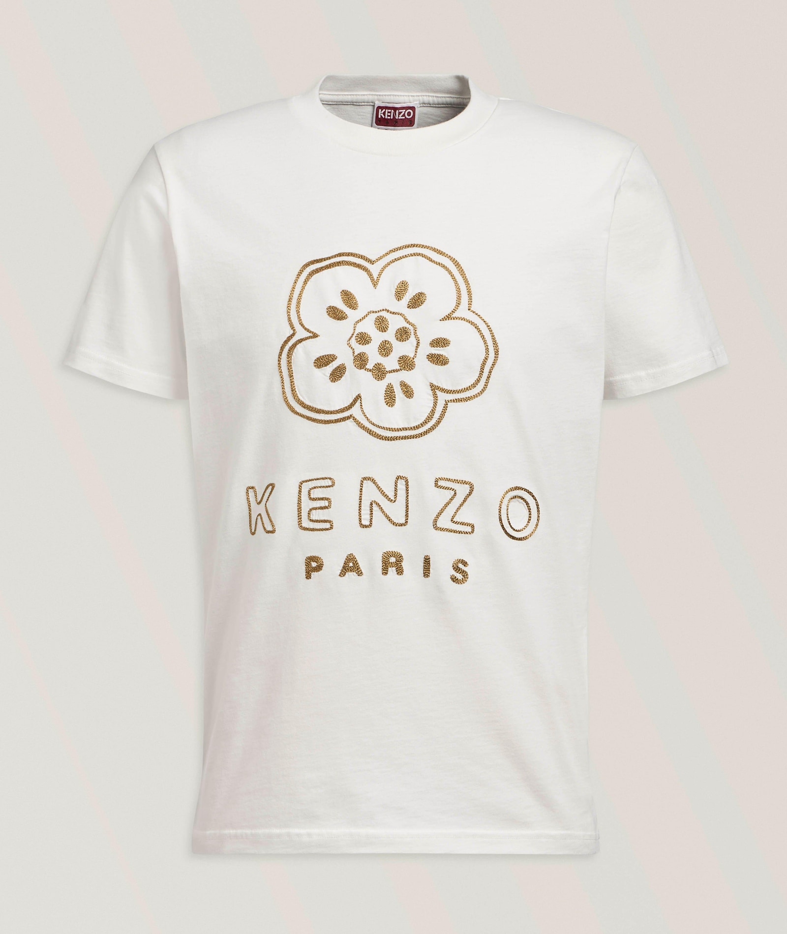Kenzo Embroidered Boke Flower Cotton T-Shirt in White Cotton & Cotton Blends, image 1 of 1 from Harry Rosen