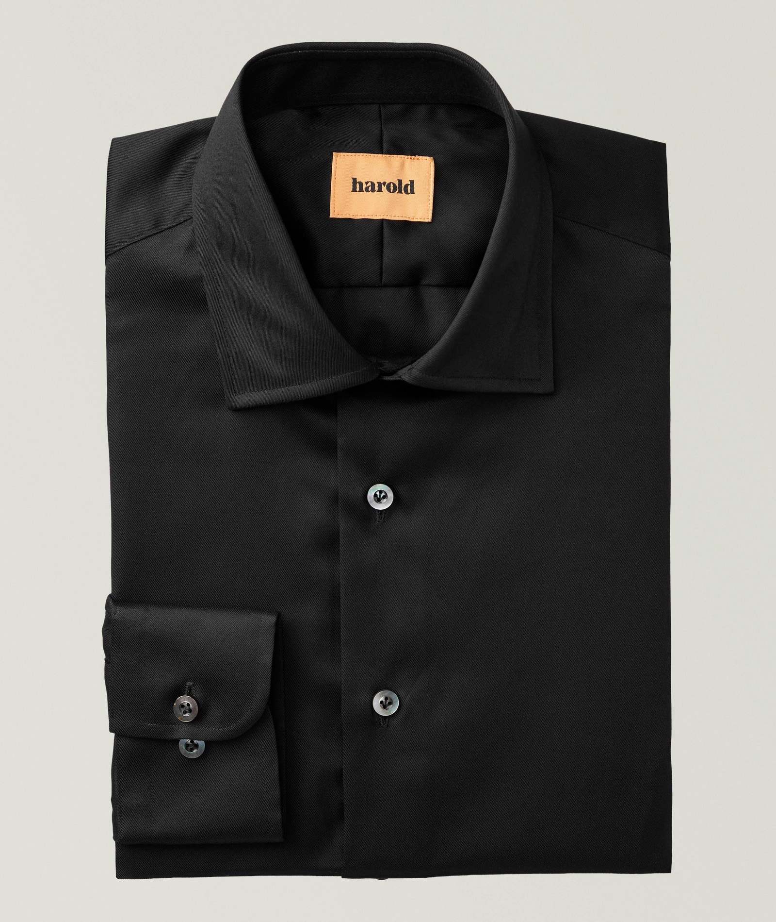 Harold Cotton Twill Dress Shirt in Black, image 1 of 1 from Harry Rosen