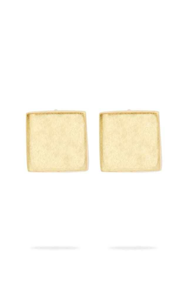 AJE Molecule Small Huggie in BRUSHED GOLD, image 1 of 1 from Aje
