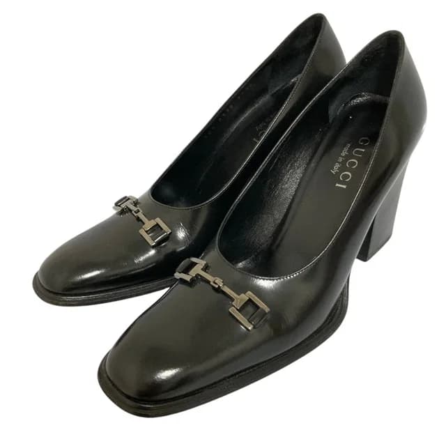 Gucci Tom Ford Era Horsebit Leather Pumps Black Heels in Black Leather from The Reluxe, photo 1 of 1