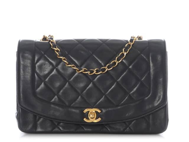 Chanel Vintage Medium Black Quilted Lambskin Diana Flap in Black Lambskin from Ann's Fabulous Finds, photo 1 of 1