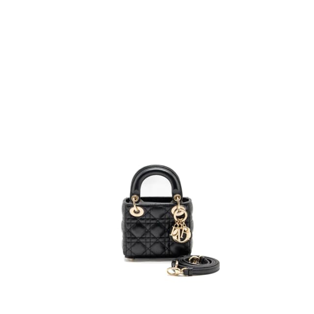 Micro Lady Dior Bag Cannage Lambskin Black LGHW in Black Lambskin from EMIER, photo 1 of 1