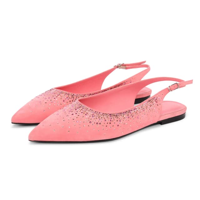 Hermès & Strass Brilliante Slingback Flats 39 in Rose Jaipur Suede from Blue Spinach, photo 1 of 1