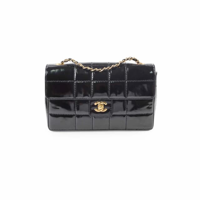 Chanel Vintage Patent Black Chocolate Bar in Black Patent leather from The Purse Affair, photo 1 of 1