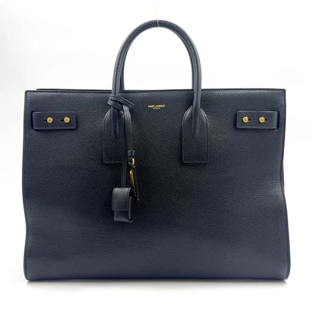 Saint Laurent Sac de Jour Business Gray Leather Black Tote Bag Gold in Black Leather from The Reluxe, photo 1 of 1