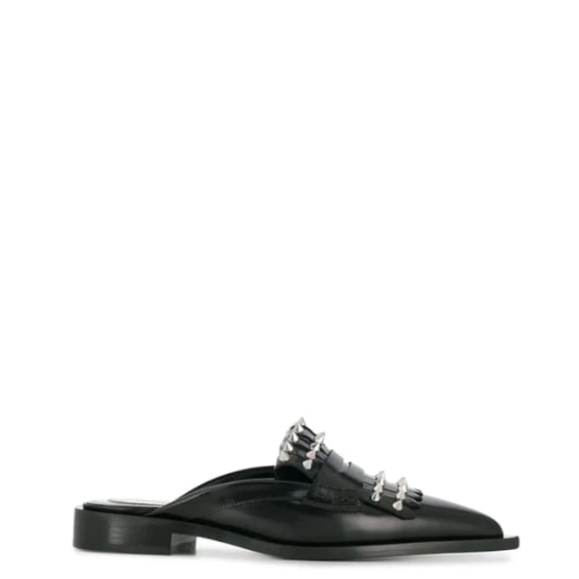 Alexander McQueen Punk Mule Slide, Black/Silver, image 1 of 1 from Cultstatus