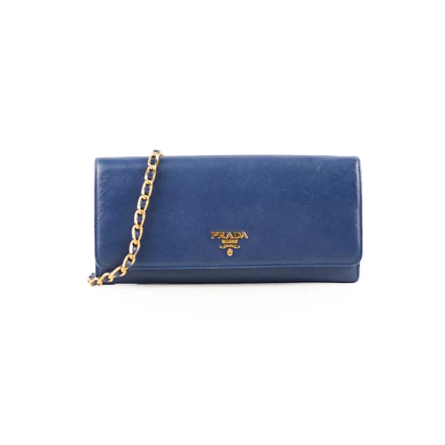 Prada Woc Saffiano Wallet Blue in Blue Saffiano leather from The Purse Affair, photo 1 of 1