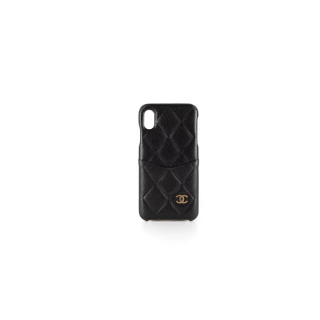 Chanel Quilted Caviar iPhone XS Max Case Black in Black Caviar leather from The Purse Affair, photo 1 of 1