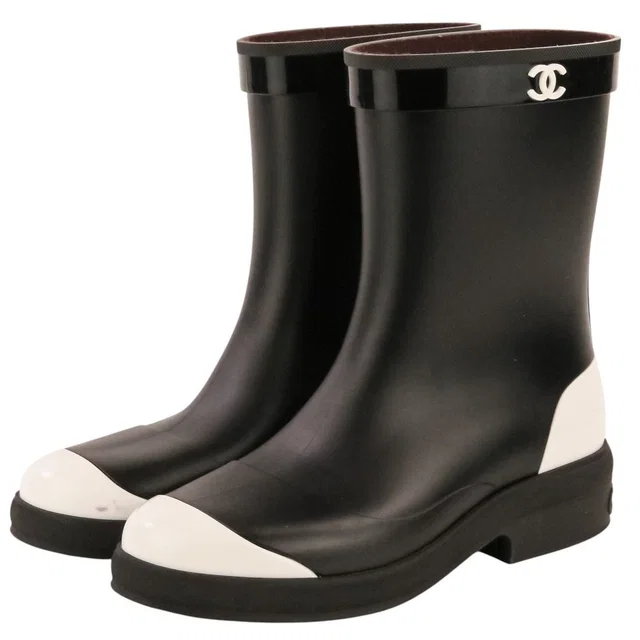 Chanel CC Logo Synthetic Boots from The Reluxe, photo 1 of 1