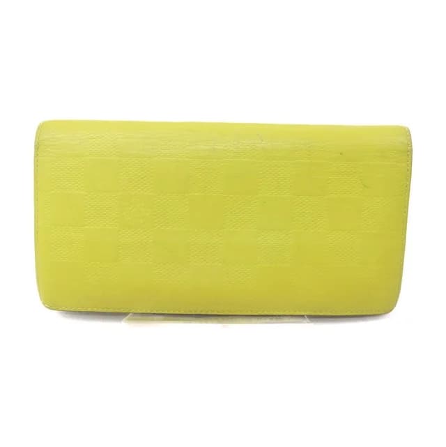 Louis Vuitton Yellow Damier Infini Leather Brazza Long Flap Wallet in Yellow Leather from Bagriculture, photo 1 of 1