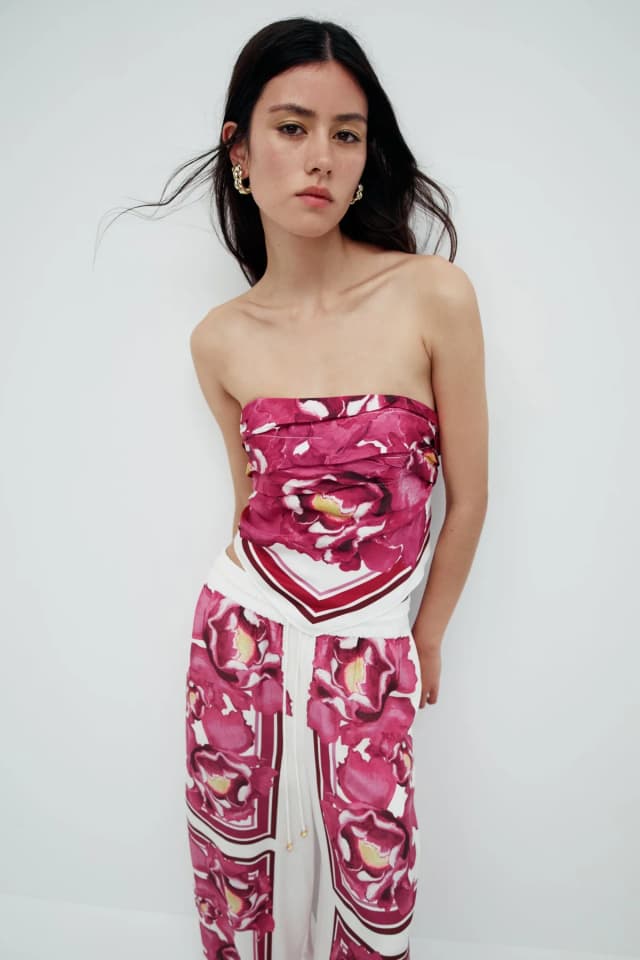 AJE Atomic Scarf Top in BOLDLY BLOOMING, image 1 of 1 from Aje