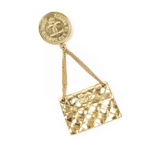 Chanel Bag Moti Fluoro Tipin Gold Plating in Gold from The Reluxe, photo 1 of 1