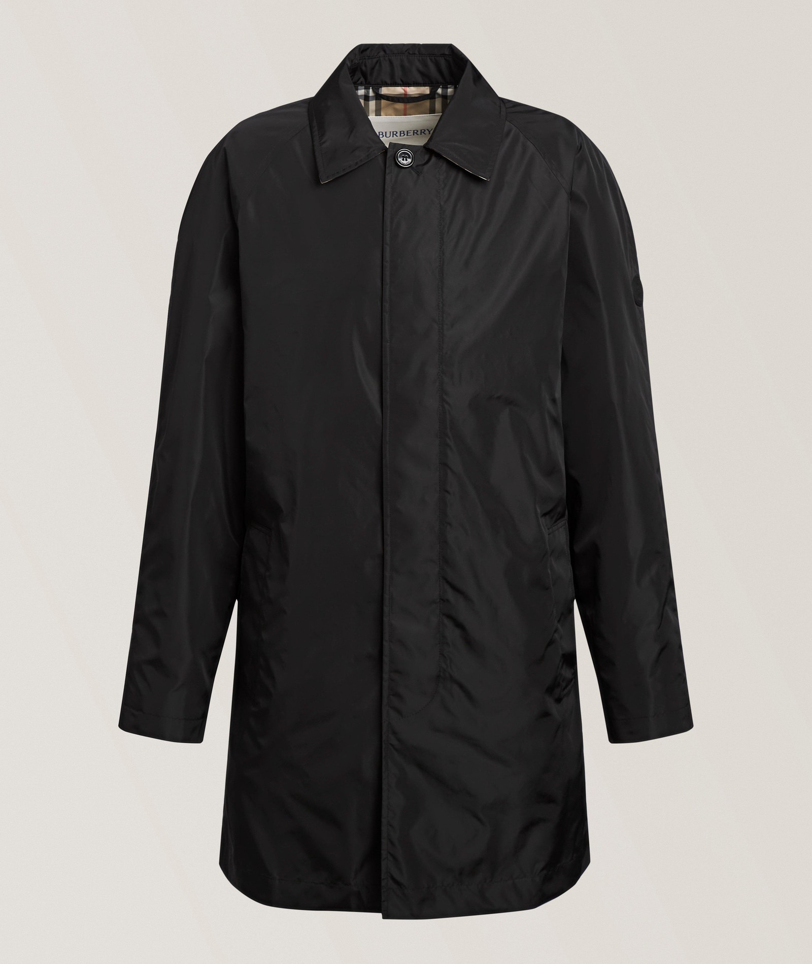 Burberry Ridgewood Raincoat in Black Technical, image 1 of 1 from Harry Rosen