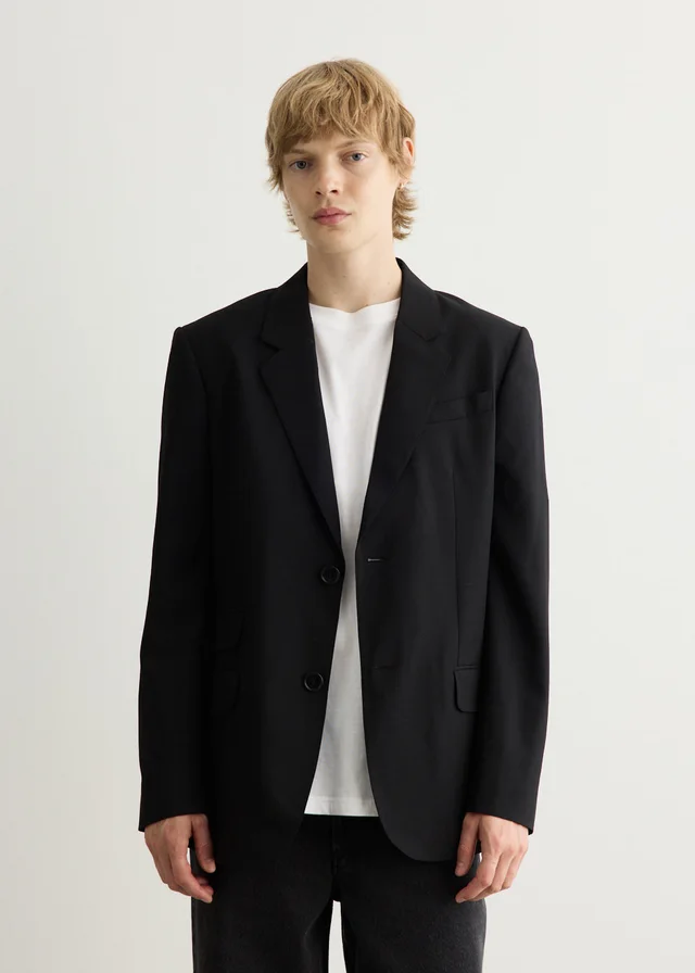 AMI PARIS Straight Single Breasted Jacket in NOIR, image 1 of 1 from Incu