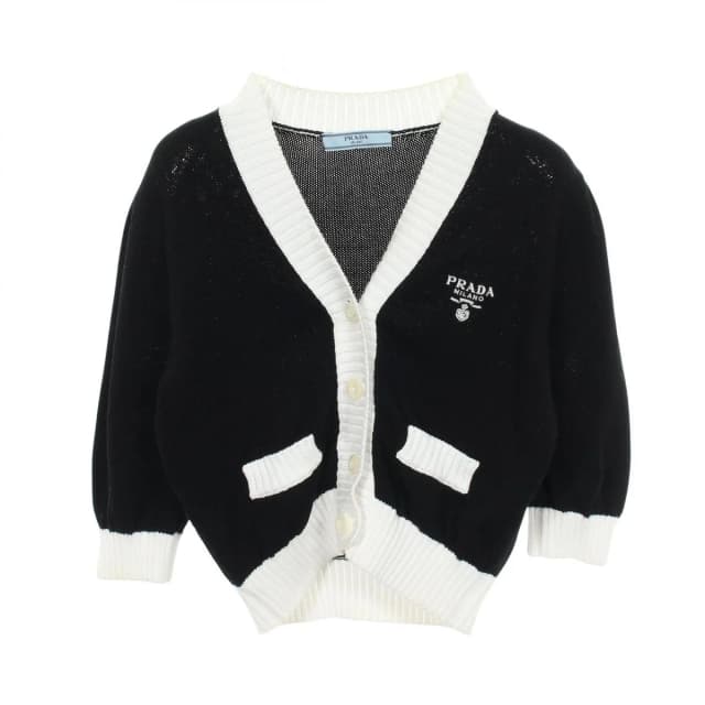 Prada Cardigan Logo Embroidery Cropped Cotton from The Reluxe, photo 1 of 1