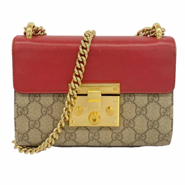 Gucci Shoulder Bag GG Supreme Red Brown Gold in Brown from The Reluxe, photo 1 of 1
