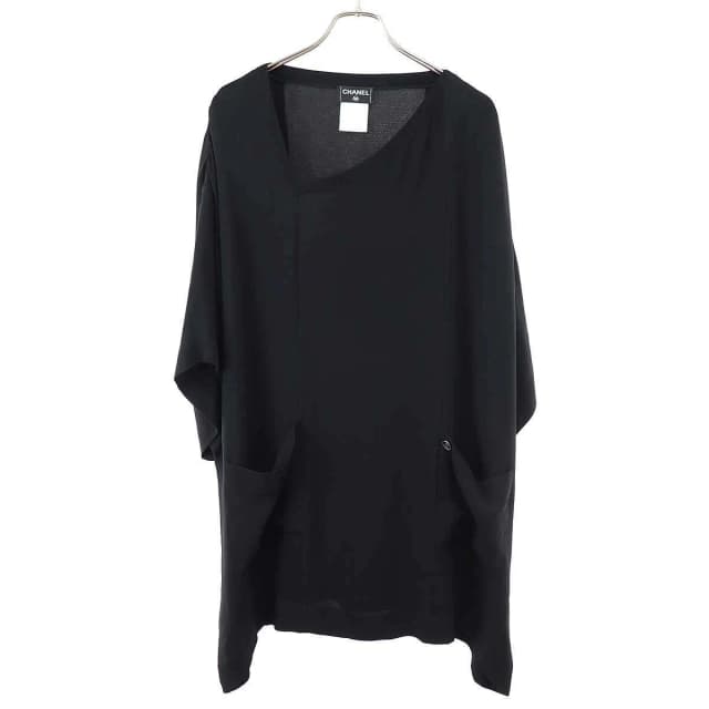 Chanel Pullover Silk Tunic Top Black 44 Sweater in Black Silk from The Reluxe, photo 1 of 1