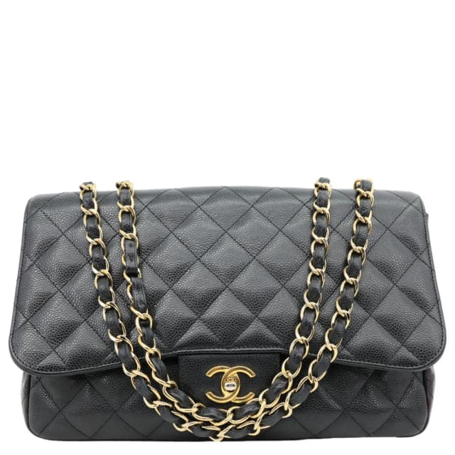 Chanel Classic Flap Quilted Caviar Leather Shoulder Bag Black in Black Caviar leather from Dallas Designer Handbags, photo 1 of 1