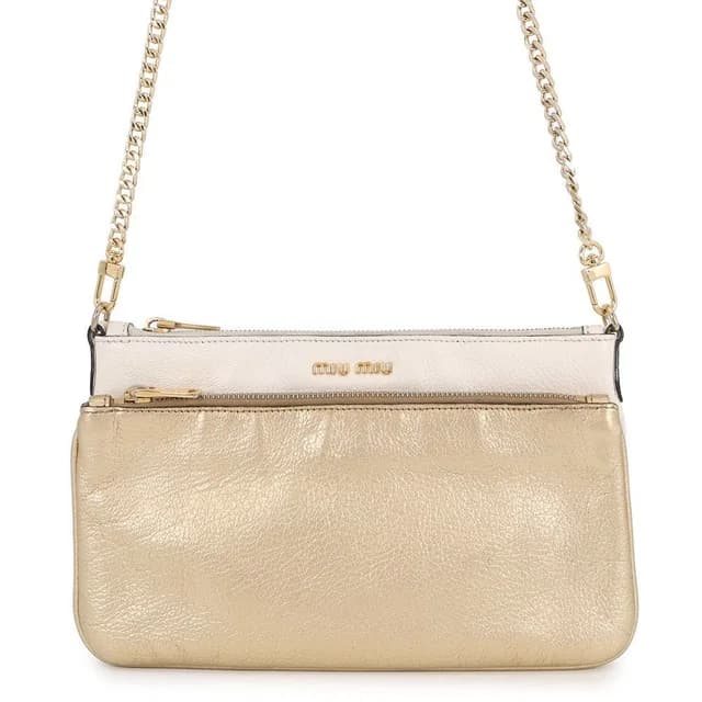 Miu Miu Miu Chain Shoulder Bag Logo Leather in Leather from The Reluxe, photo 1 of 1