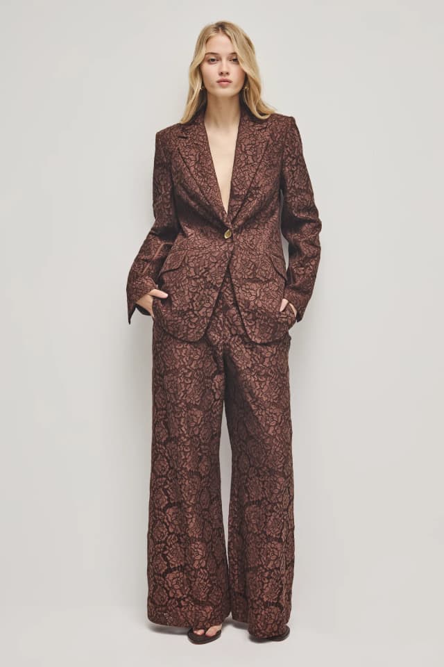 AJE Mystic Lace Blazer in CHOCOLATE, image 1 of 1 from Aje