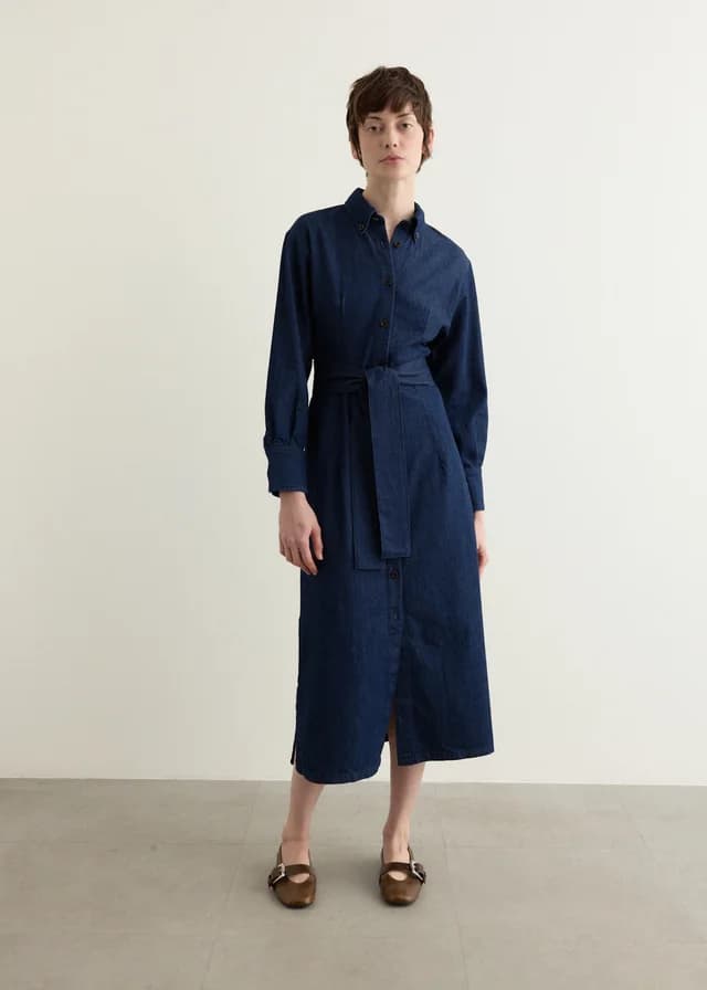 A.P.C. Vanessa Dress in IAH DARK BLUE, image 1 of 1 from Incu