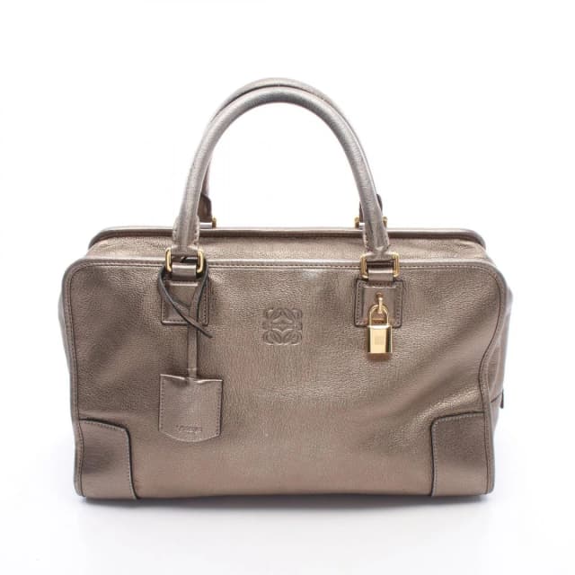 Loewe Amazona 36 Metallic Blanc Leather Handbag in White Leather from The Reluxe, photo 1 of 1