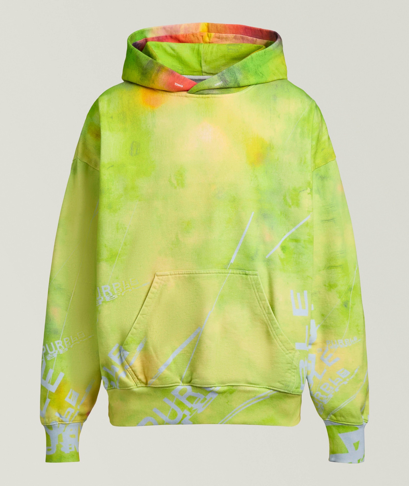 Purple Brand Tie Dye Split Logo Hooded Sweatshirt in Green, image 1 of 1 from Harry Rosen