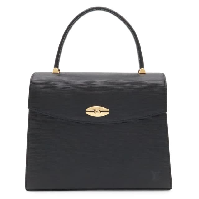 Louis Vuitton Epi Malesherbes Handbag Flap Bag Leather Noir Black Gold in Black Leather from The Reluxe, photo 1 of 1