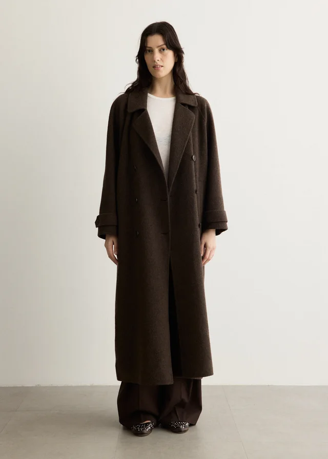Incu Collection Dawn Wool Trench Coat in NEUTRAL, image 1 of 1 from Incu