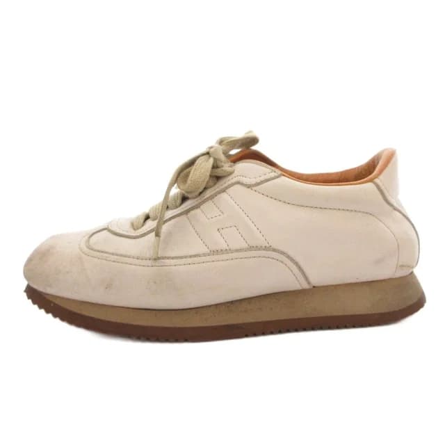 Hermès Quick Sneakers Low Cut Leather White in White Leather from The Reluxe, photo 1 of 1
