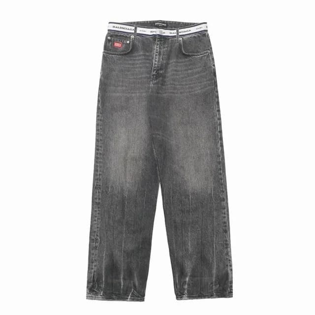 Balenciaga Denim Pants S Black Waist Logo Washed in Black Denim from The Reluxe, photo 1 of 1
