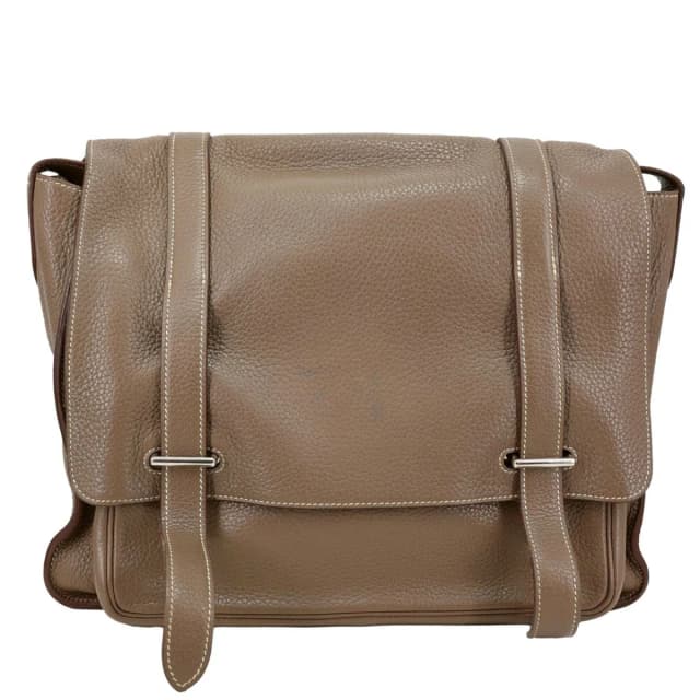 Hermès Steve Taurillon Clemence Leather Messenger Bag Brown in Brown Clemence leather from Dallas Designer Handbags, photo 1 of 1